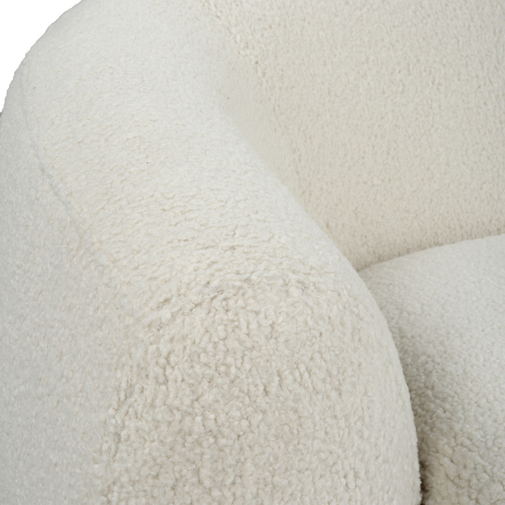 Uttermost Capra Art Deco White Swivel Chair