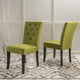 GDF Studio Nasima Green Fabric Dining Chairs, Set of 2