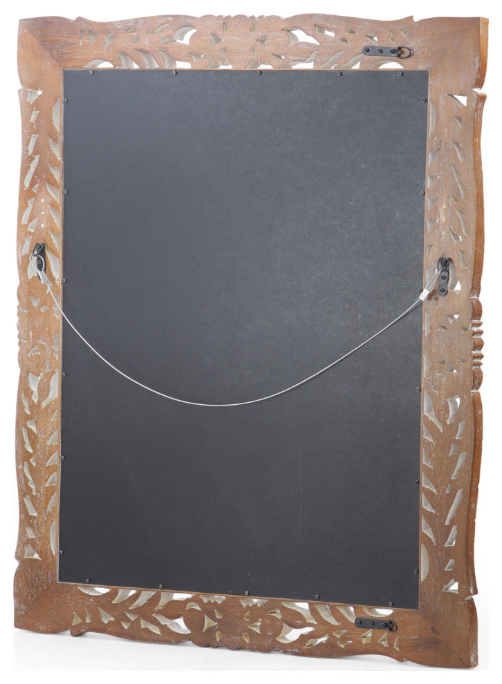 Paula Traditional Mirror With Floral Carved Frame