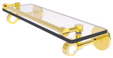 Clearview 16" Glass Shelf with Gallery Rail, Polished Brass