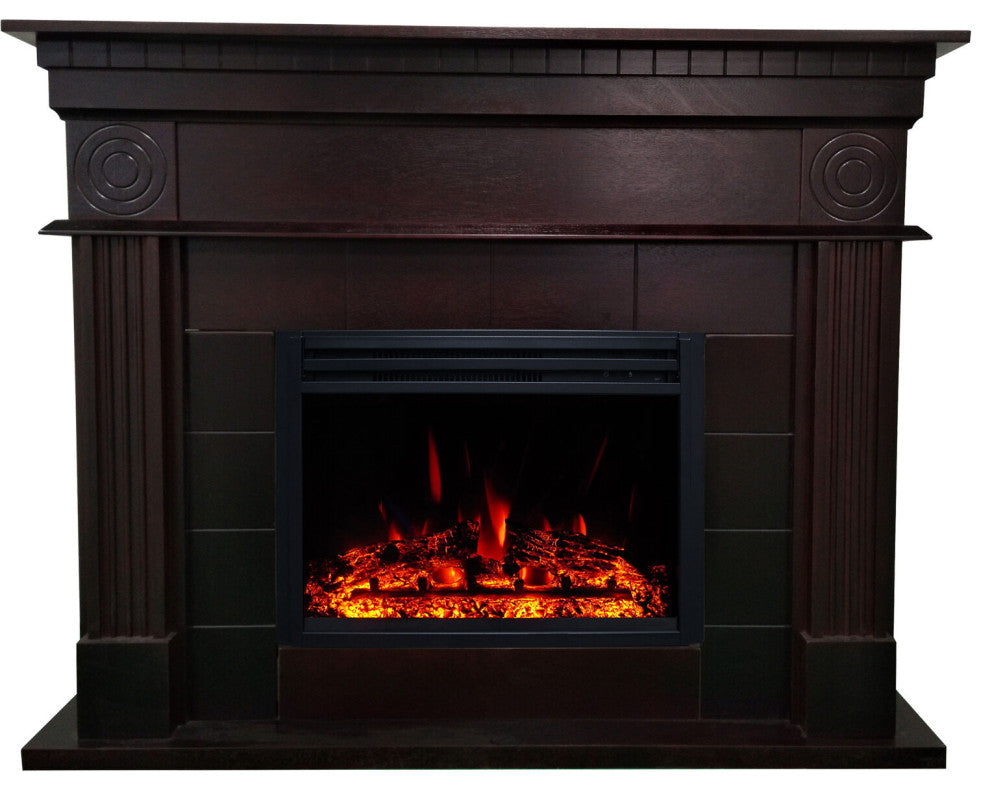 47.8" York Electric Fireplace Mantel With Multi-Color Flame Display