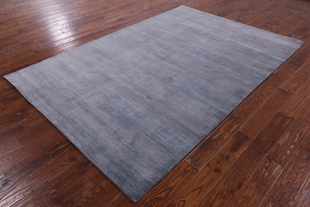 Wool and Silk Handmade Savannah Grass Rug 6' 0" X 8' 11" Q11403