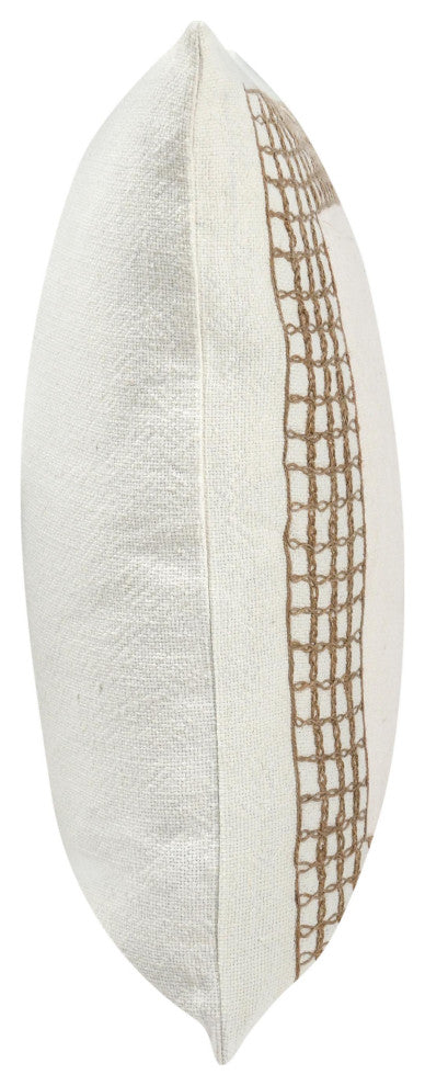 Marina 26" Cotton Linen Blend Throw Pillow, White