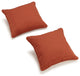 18" Double-Corded Solid Twill Square Throw Pillows With Inserts, Set of 2, Spice