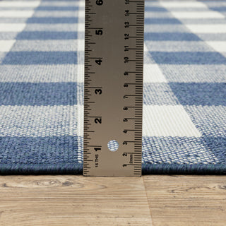 Oriental Weavers Meridian Blue/ Ivory Geometric Indoor/Outdoor Rug 5'3"X7'6"