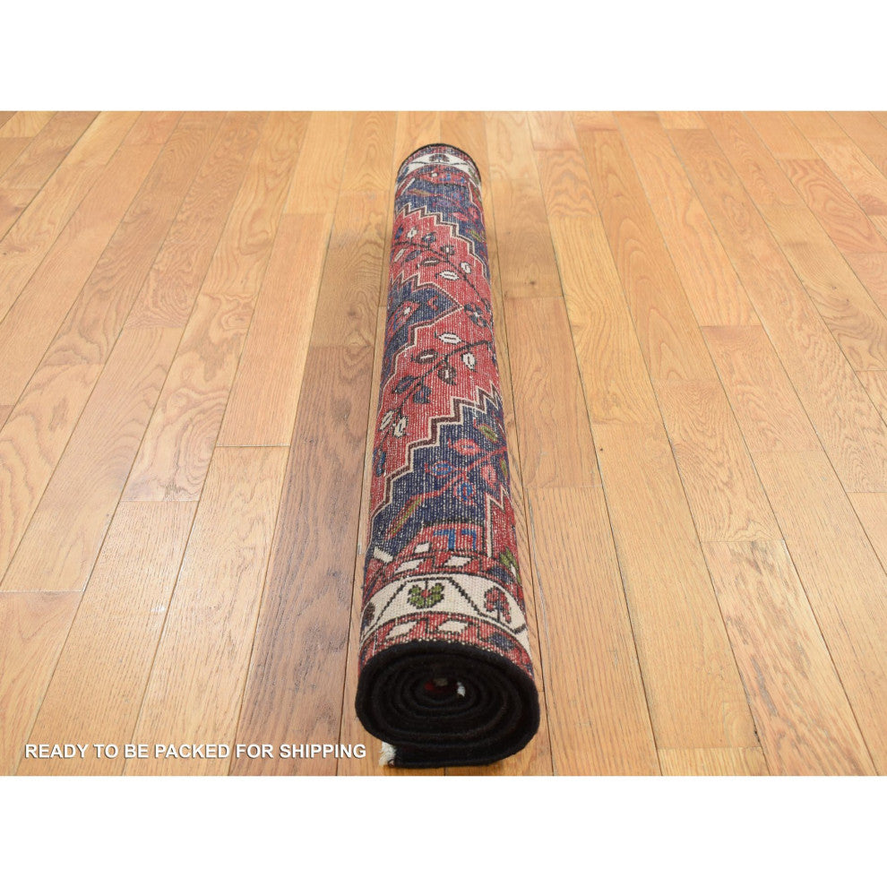 Red New Bohemian Persian Malayer Pure Wool Hand Knotted Rug 3'5" x 5'