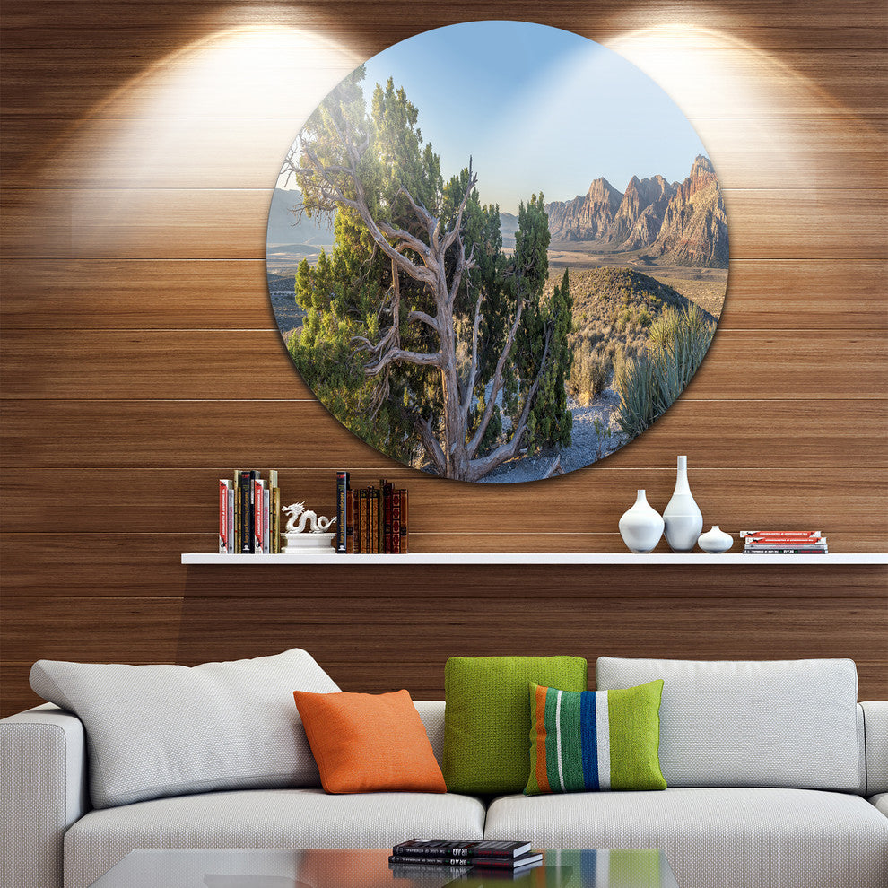 Rock Canyon Panorama, Landscape Round Wall Art, 23"