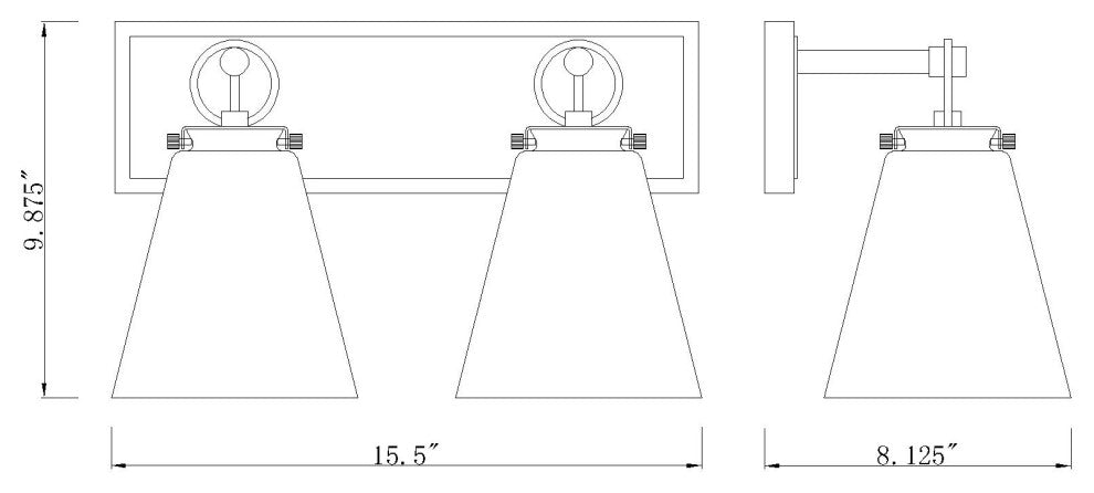Zlite 483-2V-CH 2-Light Vanity, Clear