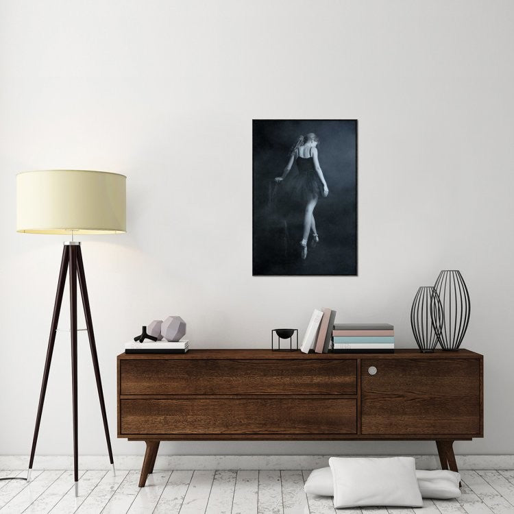 "On Tip Toes" Framed Canvas Giclee by Olga Mest, 25x37"