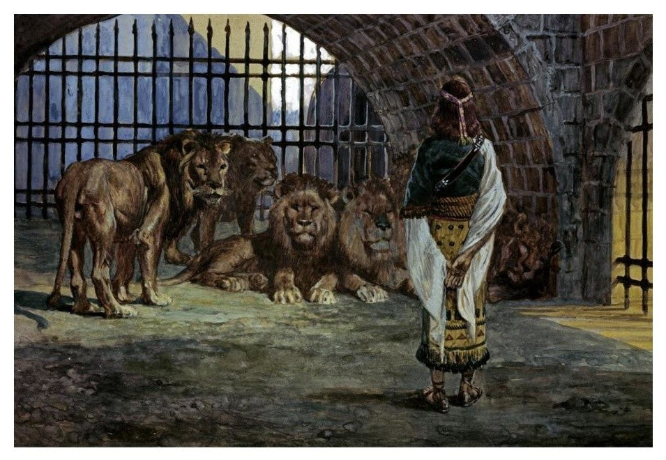 "Daniel in the Lions Den" Digital Paper Print by James Tissot, 24"x17"