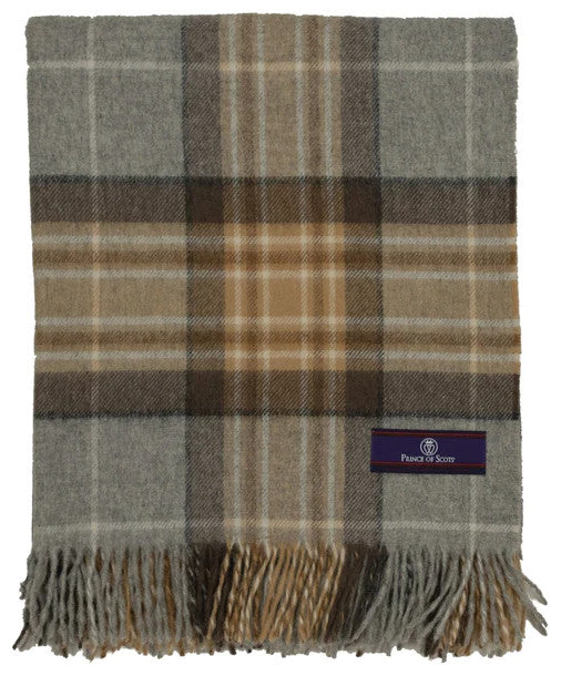 Prince of Scots Highland Tweed Merino Wool Throw, McKellar