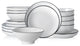 Christian Siriano Lustra Stoneware 16 Piece Dinnerware Set, White