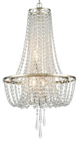 Crystorama ARC-1907-SA-CL-MWP, 4-Light Chandelier, Antique Silver