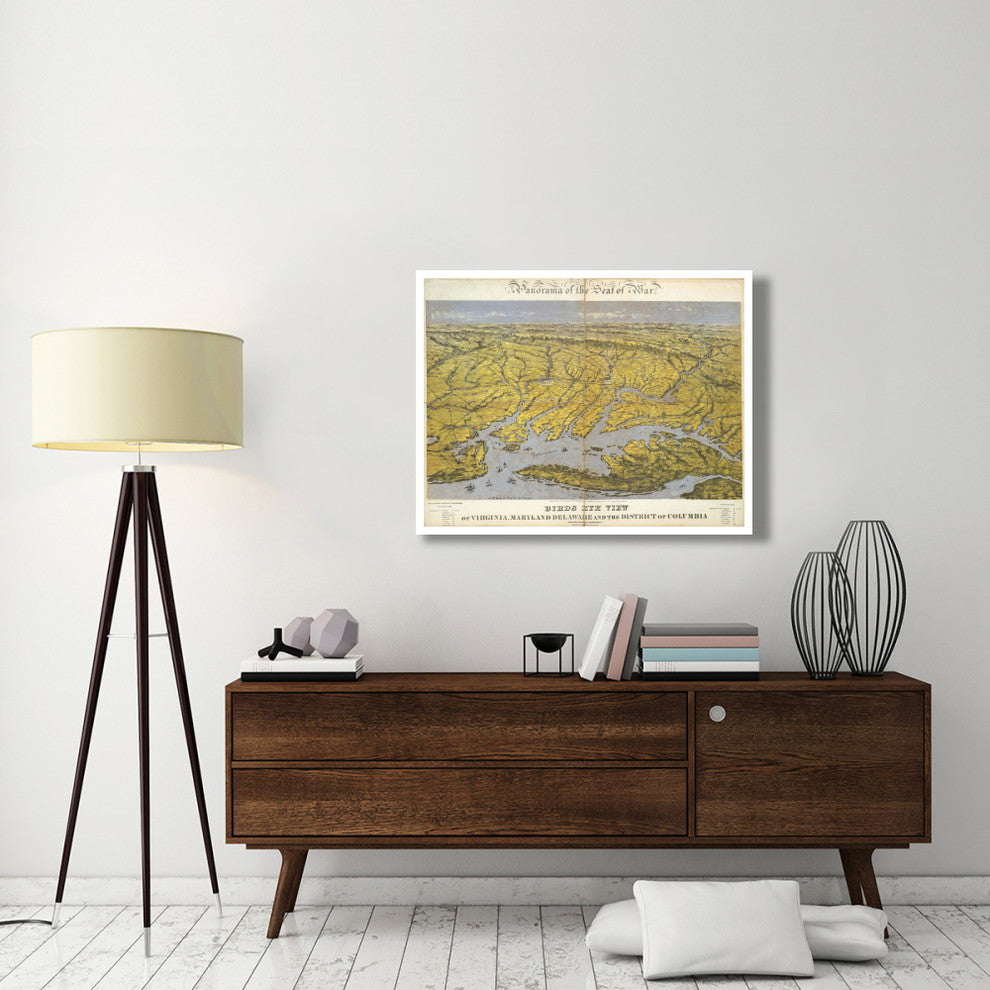 "Virginia, Maryland Delaware and District of Columbia, 1861" Paper Art, 42"x32"