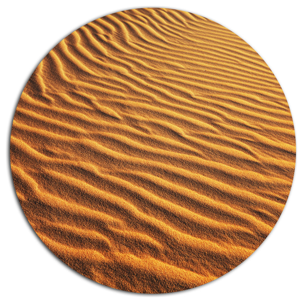 Beautiful Sand Desert Dunes, African Landscape Disc Metal Wall Art, 23"