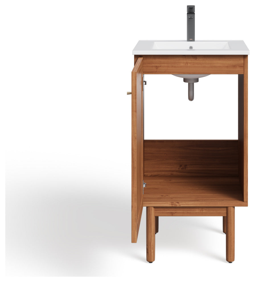 Hanalei Bathroom Vanity, Oak, 18", Single Sink, Freestanding