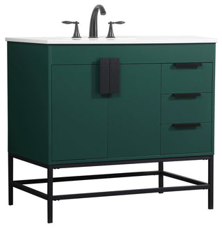 Home Living 22" Modern Green-Light Bathroom Vanity