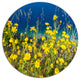 Wild Yellow Flowers Over Sea Coast, Flower Round Wall Art, 23"