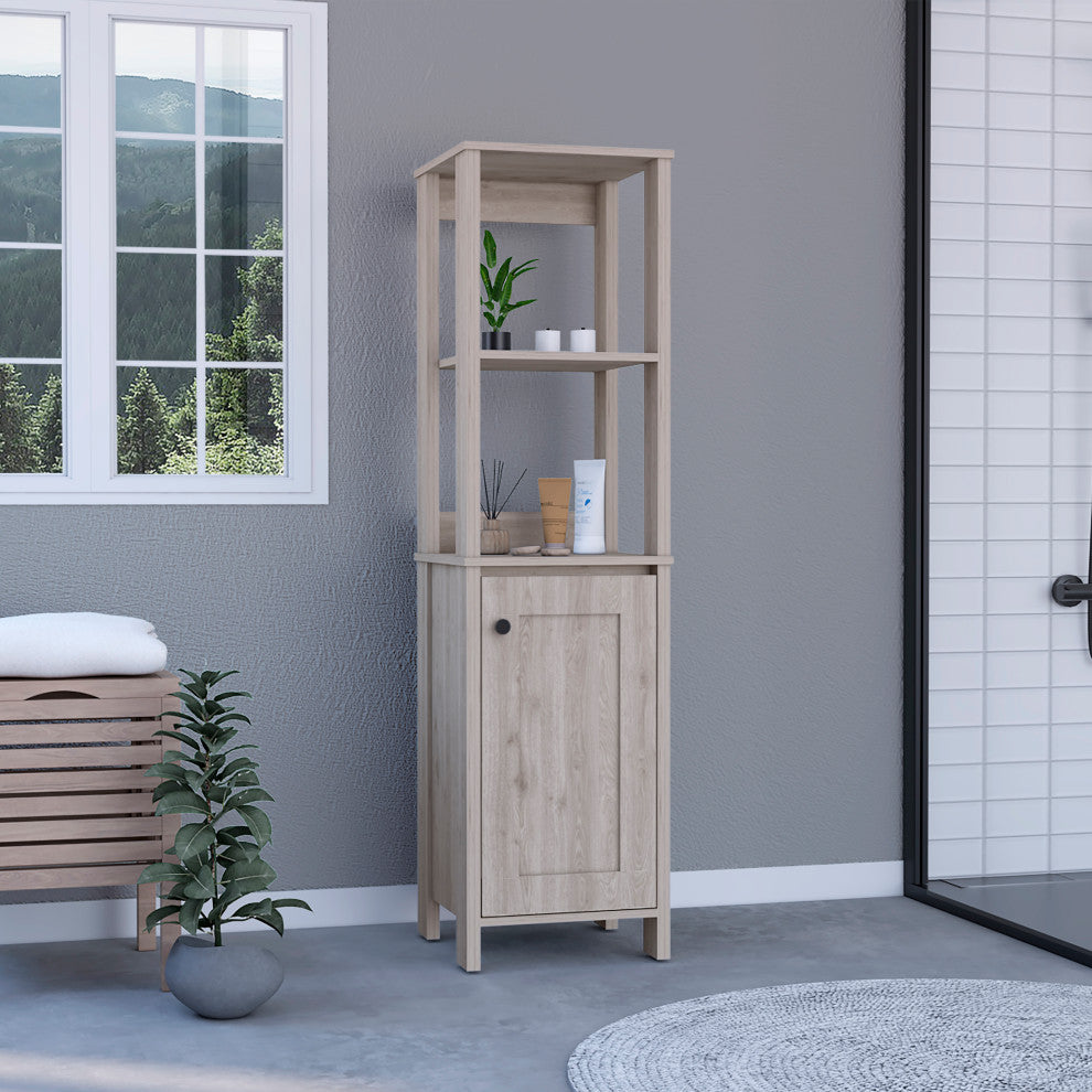 DEPOT E-SHOP New Haven Linen Cabinet, Light Gray