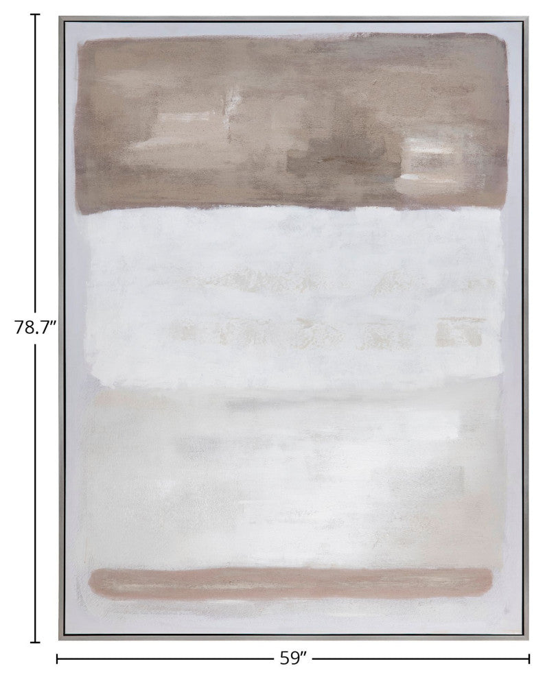 Tan Lines Canvas Wall Art With Silver Frame