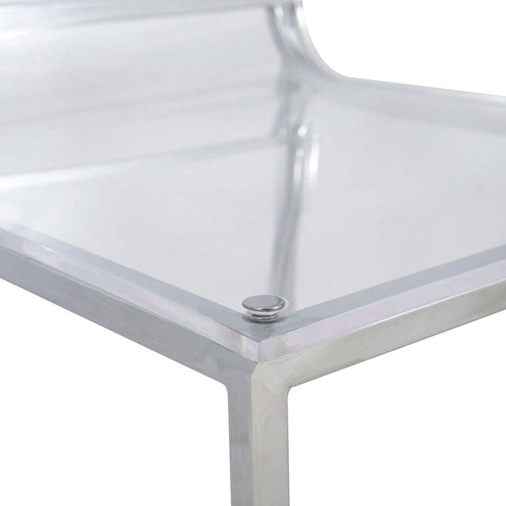 Leisuremod Almeda Acrylic Clear Transparent Dining Chair, Single Chair