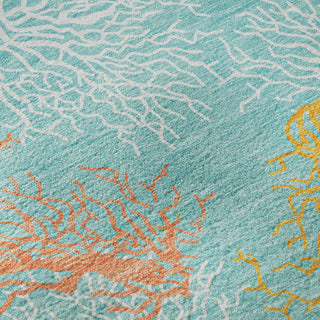 Addison Premium Washable Mayfield AMF182 Teal 9' x 12' Rug