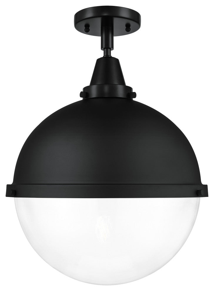 Innovations 447-1C-BK-HFS-122-BK-LED Hampden 1 Light Flush Mount, Matte Black