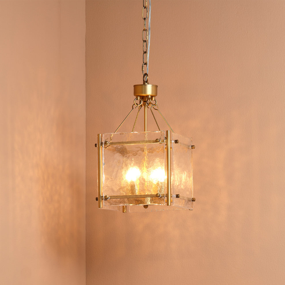 Glenn Round Metal Chandelier, Antique Brass, Small