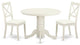 3 Piece Sudbury Set -One Round Table And 2 Chairs, Faux Leather Seat, White