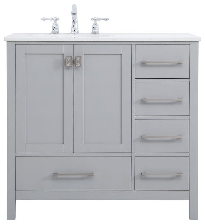 Elegant Lighting VF18836 Irene 36" - Grey