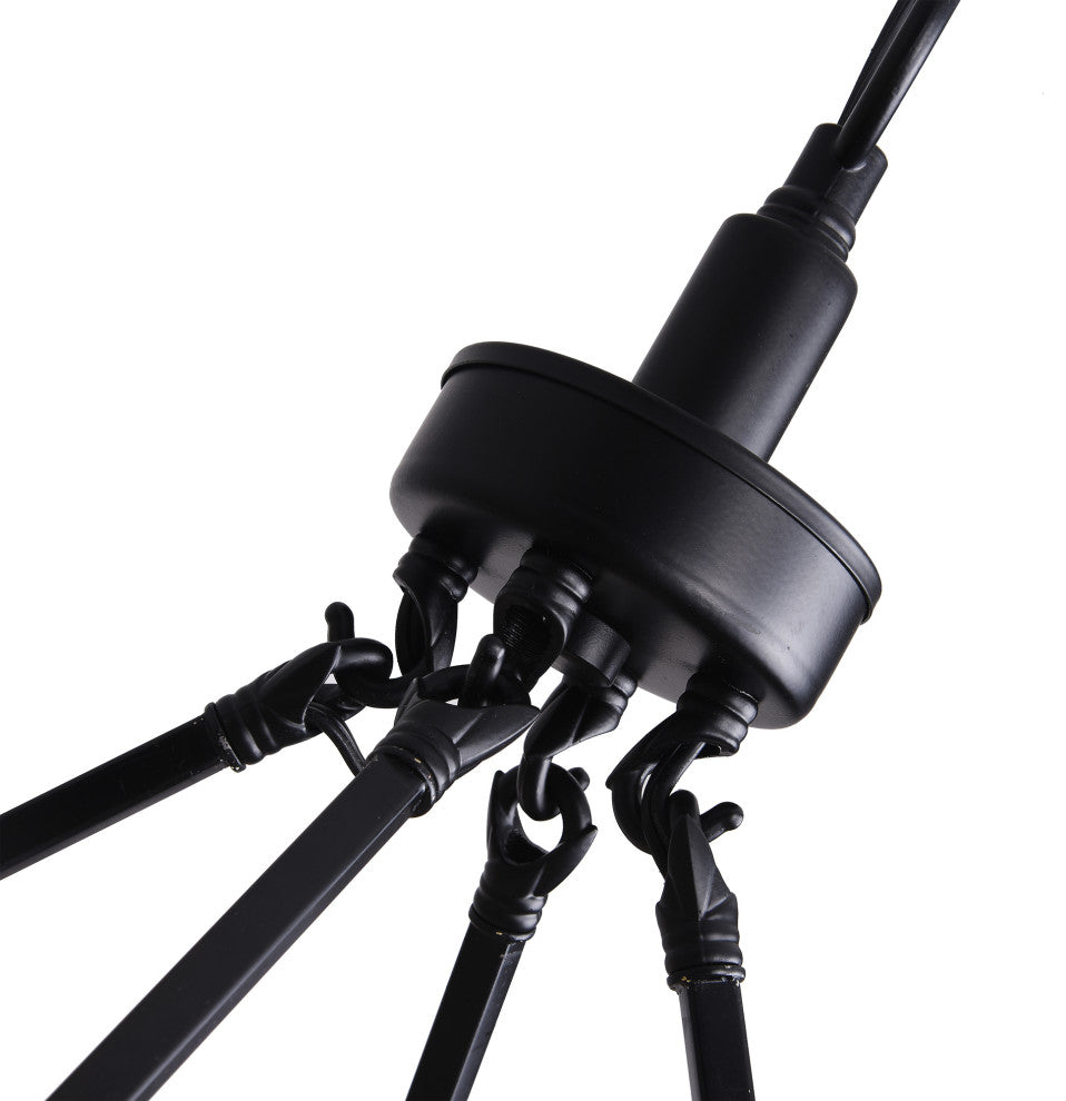 Mia Black 12-light Metal Round Chandelier