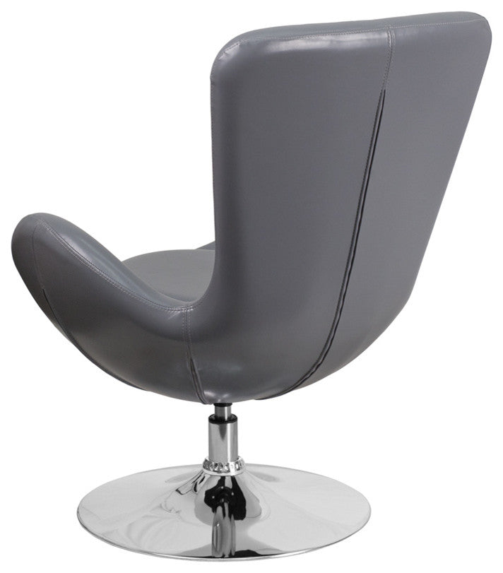 Egg Series Gray LeatherSoft Side Reception Chair