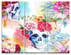"Ethnic Skull With Flowers" Glossy Metal Wall Art, 3 Panels, 36"x28"