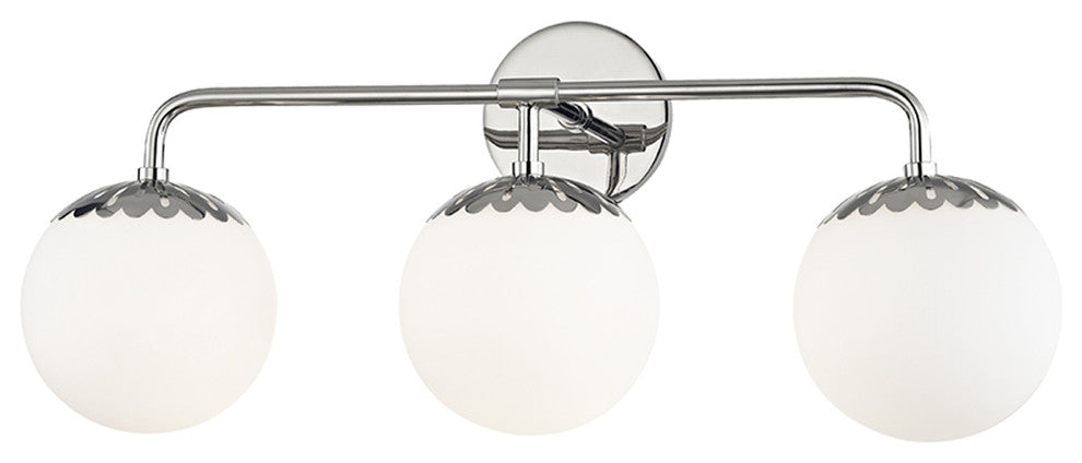 Paige 3-Light Bath Bracket, Polished Nickel