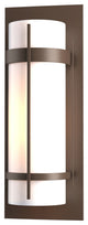 Banded Large Outdoor Sconce, Coastal Bronze Finish, Opal Glass