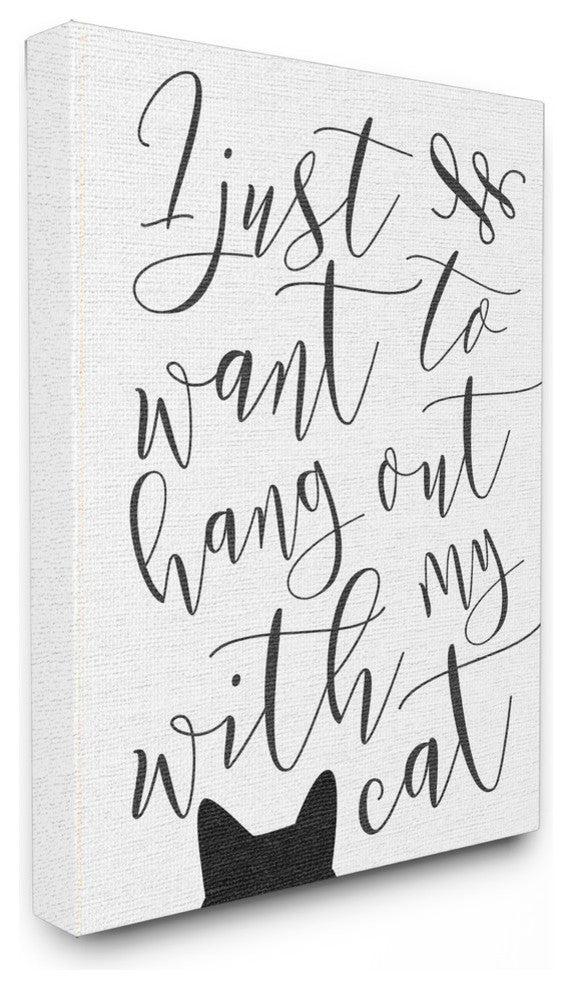 Stupell Industries I Just Want to Hang Out With My Cat, 16 x 20