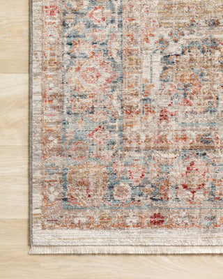 Ivory Blue Rust Polyester Claire Area Rug by Loloi, 9'6"x13'