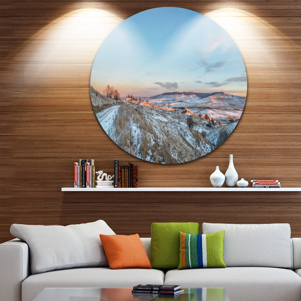 Stavropol Region North Caucasus, Landscape Round Metal Wall Art, 23"
