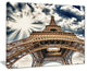 "Fisheye View of Eiffel Tower" Cityscape Digital Art Canvas Print