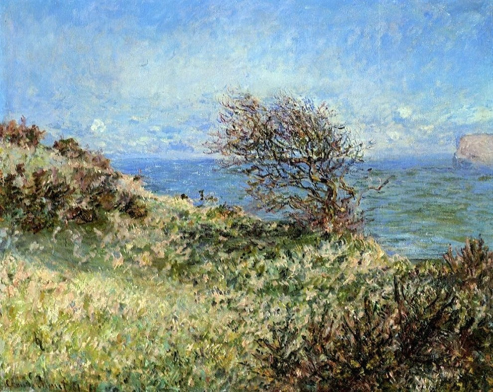 Claude Oscar Monet On the Cliff at Fecamp, Gallery Wrapped Canvas, 20"x25"