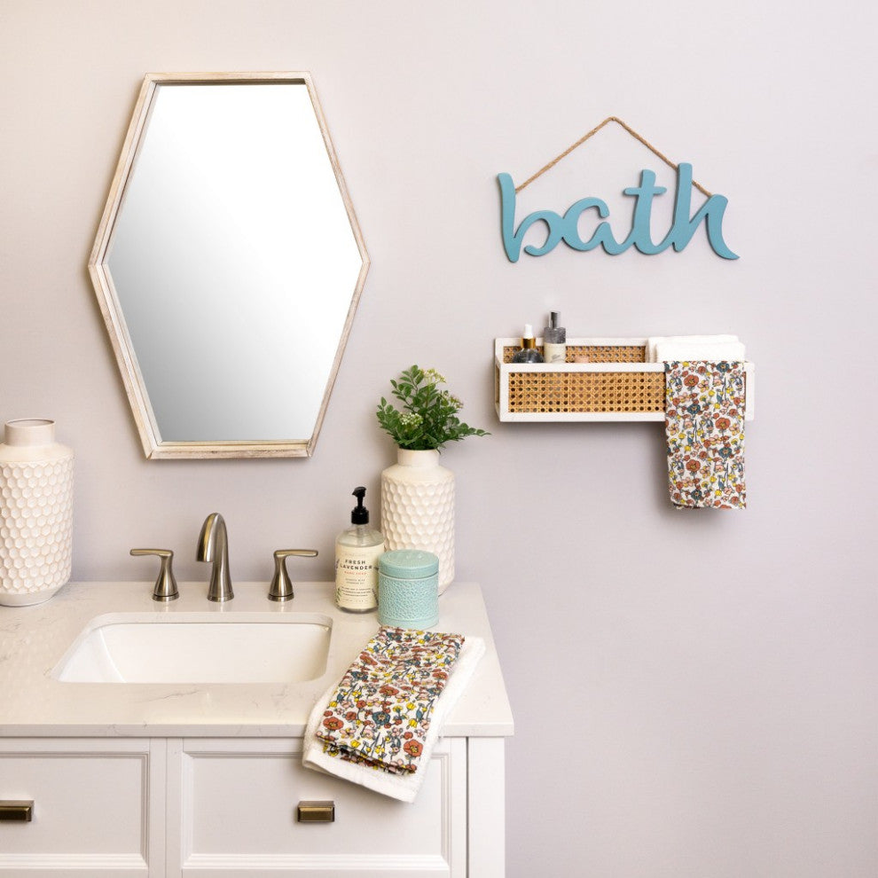 Wood and Cane Wall Organizer