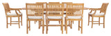 9 Piece Teak Wood Castle Patio Dining Set with Rectangular Extension Table
