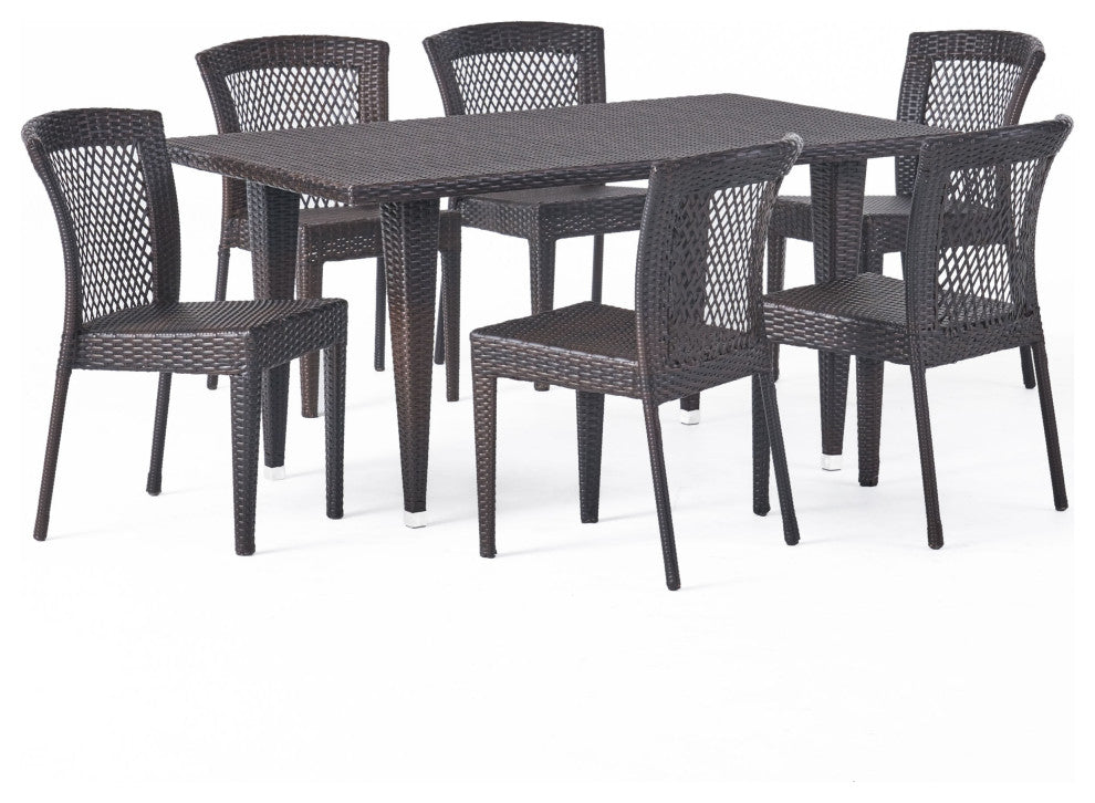 GDF Studio 7-Piece Dana Point Outdoor Dining Set