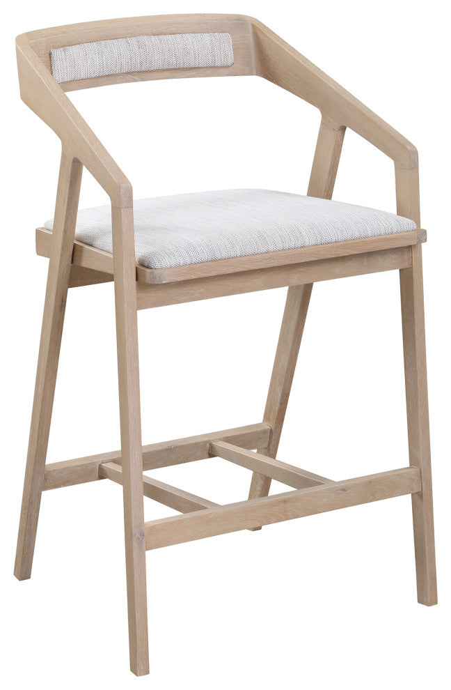 Padma Oak Counter Stool Light Grey