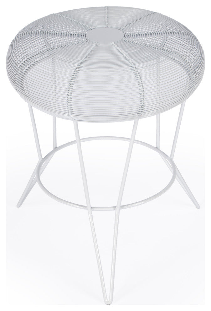 Allen Decorative Wire Accent Table, White