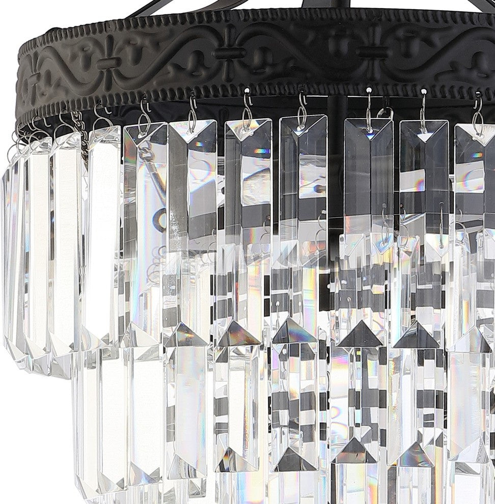 Wyatt 2-Light Crystal LED Chandelier, Bronze / Clear, Width: 12"