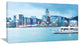 Hong Kong City at Night, Cityscape Canvas Art Print, 32"x16"
