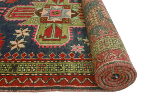 Fine Vintage Distressed Khojasst Navy/Red Runner, 3'3 x 9'7