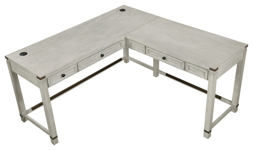 Baton Rouge Desk Baton Rouge L-shape Desk In Champagne Oak Finish Engineered Wood