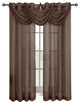 Single Abri Grommet Sheer Window Valance, Chocolate